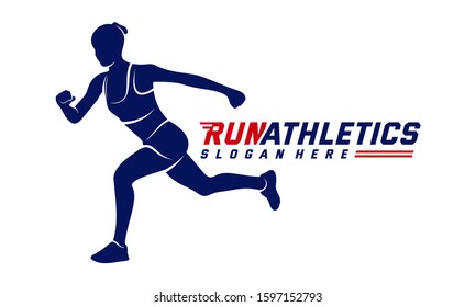 Running Woman Silhouette Logo Designs Vector Stock Vector (Royalty Free ...