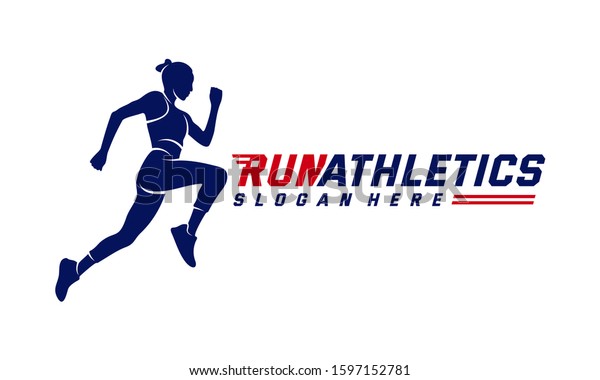 Running Woman Silhouette Logo Designs Vector Stock Vector (Royalty Free ...