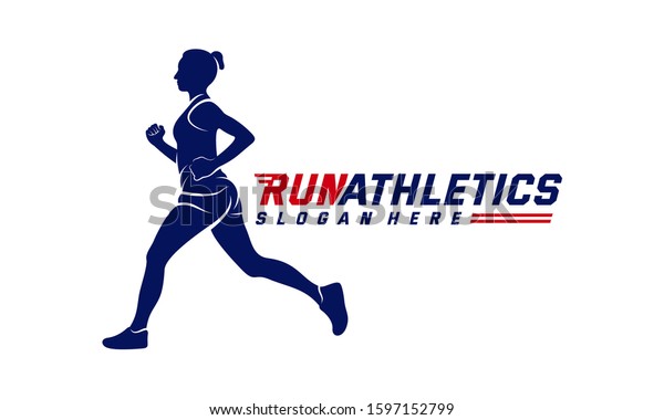 Running Woman Silhouette Logo Designs Vector Stock Vector (Royalty Free ...