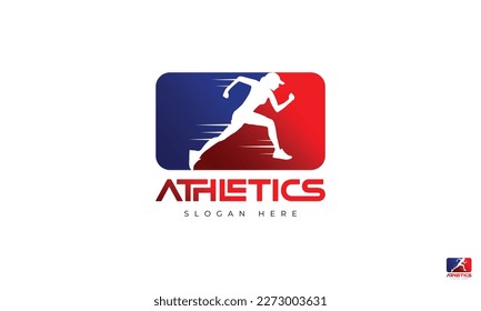 Running Woman silhouette negetive space Logo Designs Vector, running club or sports club, Illustration