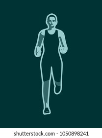 Running woman. silhouette. Sport and recreation