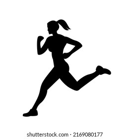 running woman silhouette vector Illustration icon