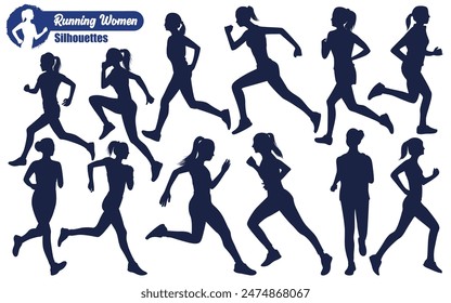 Running woman silhouette Vector illustration