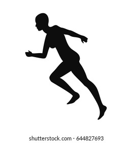 Running Woman Silhouette Vector Illustration Stock Vector (Royalty Free ...