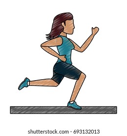 running woman vector illustration