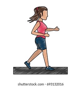 running woman vector illustration