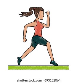 running woman vector illustration