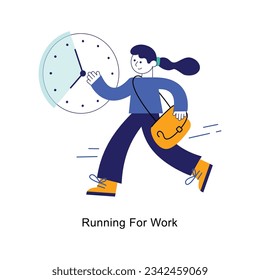 Running For Work  abstract concept vector in a flat style stock illustration