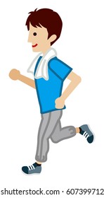 Running Young man