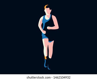 Running young man. Isolated flat illustration - Vector