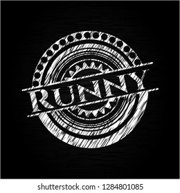 Runny chalkboard emblem