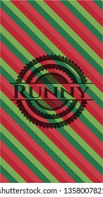 Runny christmas colors emblem.