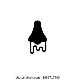 runny nose in black solid flat design icon isolated on white background
