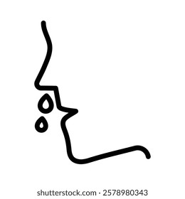 Runny nose icon Black and white logo