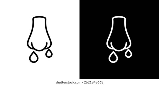 Runny nose icon concept stroke on white background