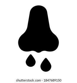 Diseño de icono de rúnica nasal, estilo vectorial de sinusitis coronavirus