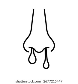 Symbol für die laufende Nase. Bearbeitbarer Strich. Snot-Zeichen