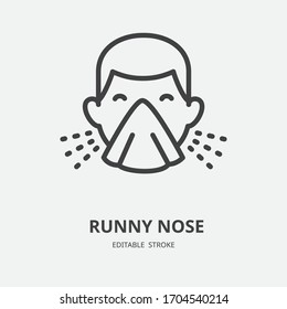 Runny nose icon, EPS 10, editable stroke