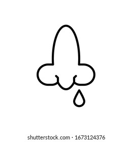 Icono de Runny Nose. Gráfica vectorial plana en fondo blanco.