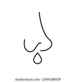 Icono de la nariz que gotea. icono aislado del Vector.