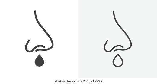 Runny nose icon. outlined vector style.