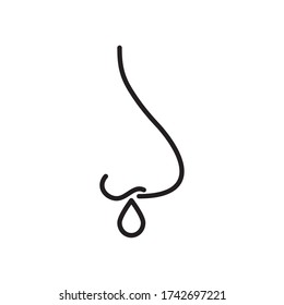 runny nose icon over white background, line style, vector illustration