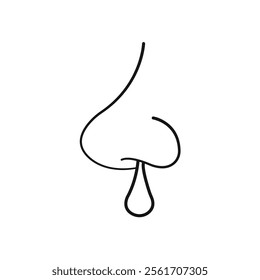 Runny nose icon Simple thin line flat symbol