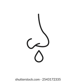 Icono de la nariz que gotea. icono simple del vector.