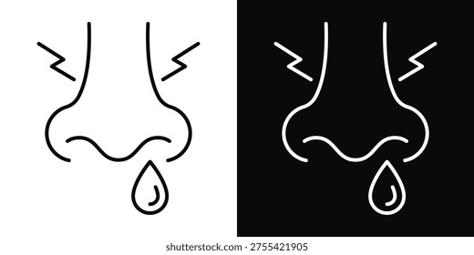 Runny nose icon vector line art medical symptom