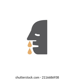 Icono de la nariz en ejecución. Icono de vector para gráfico web.