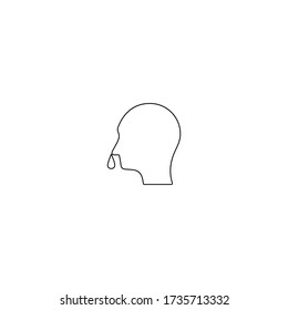 Runny nose icon. Virus infection, flu sign. Disease, illness symbol. Line icon design for medical and health care concept. 