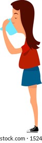 Runny nose, illustration, vector on white background.