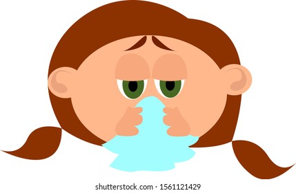 Runny nose, illustration, vector on white background.