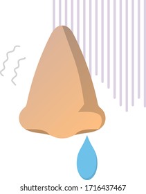 Runny nose isolated vector illustration