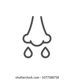 Runny nose line icon