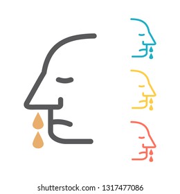 Runny nose line icon. Vector icon for web graphic.