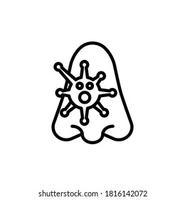 runny nose outline Icon. corona virus vector illustration on white background