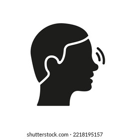 Runny Nose Silhouette Icon. Nose Pain, Itch, Inflammation or Ache Black Icon. Rhinitis, Allergy or Nasal Mucus Pictogram. Sign for Medical Poster. Isolated Vector illustration.