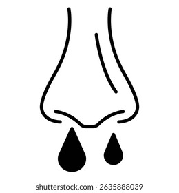 Runny Nose Vector Icon Indicating Health Issue