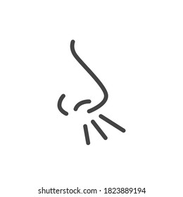 Runny nose vector icon. linear sign isolated on white background - vector illustration eps10