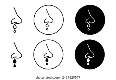 runny nose vector icon mark set symbol for web application