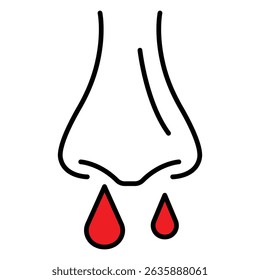 Runny Nose Vector Icon Showing Medical Condition