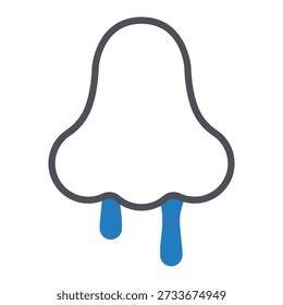 Runny Nose Vector Icon, das leicht geändert oder bearbeitet werden kann

