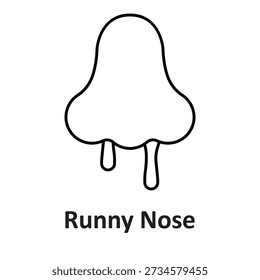 Runny Nose Vector Icon, das leicht geändert oder bearbeitet werden kann

