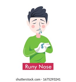 Runny Nose Vector illustration corona disase