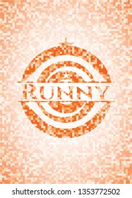 Runny orange mosaic emblem