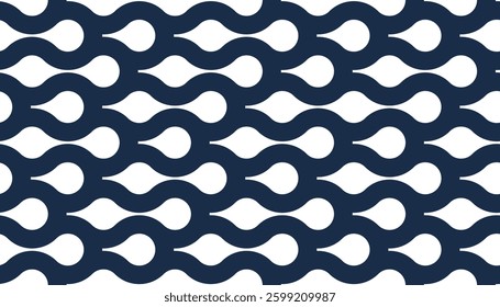 Runny water seamless pattern, vector waves lines geometric abstract background, river flows endless wallpaper.