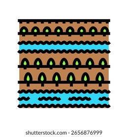 runoff from crops color icon vector. runoff from crops sign. isolated symbol illustration