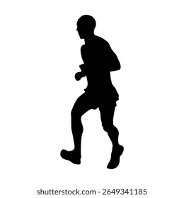 run.running men silhouette black color vector
