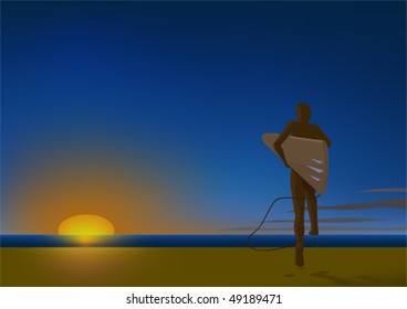 To runs to meet to the waves